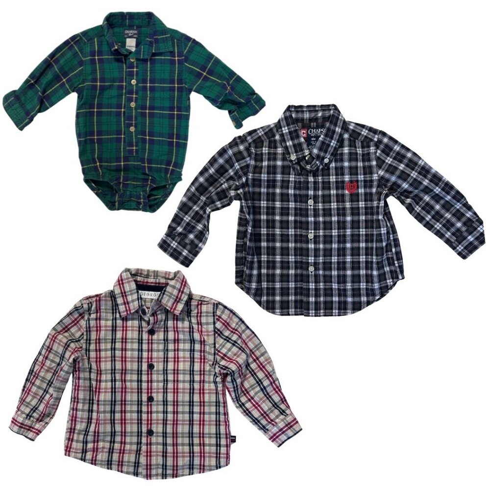 Lot of Three Collared Boys Toddler Shirts, size 18 mo